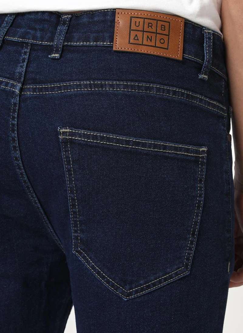 Urbano Fashion  Urbano Fashion Men's Blue Straight Fit Heavy Washed Denim Jeans Stretchable for Men | Best Price UAE